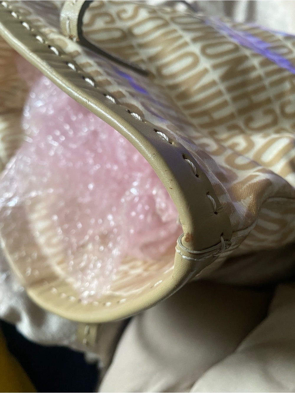 Authentic Moschino Tote Tan and Cream - Picture 7 of 14